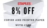 Staples: 8% off Copier and Printer Paper