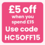 Hobbycraft: £5 off when you spend £15 – Use code HC5OFF15