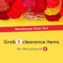 Love Crafts: Warehouse Clearance – Get 5 items for the price of 4!