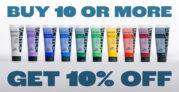 Art Discount: Buy 10 or more Studio Heavy Body Acrylics, get 10%